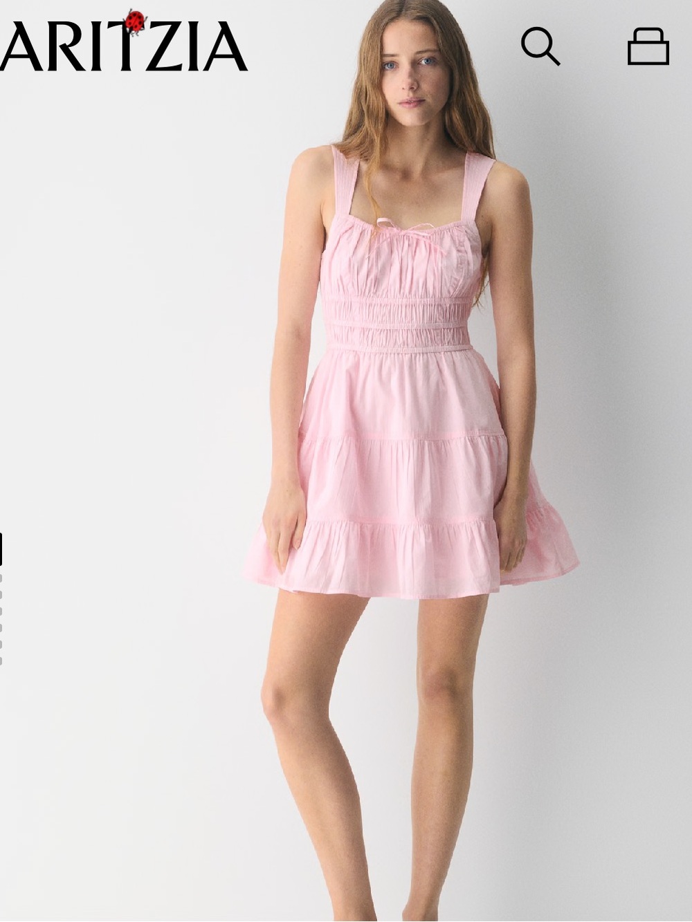 Aritzia Sunday Best baby pink babydoll poplin dress